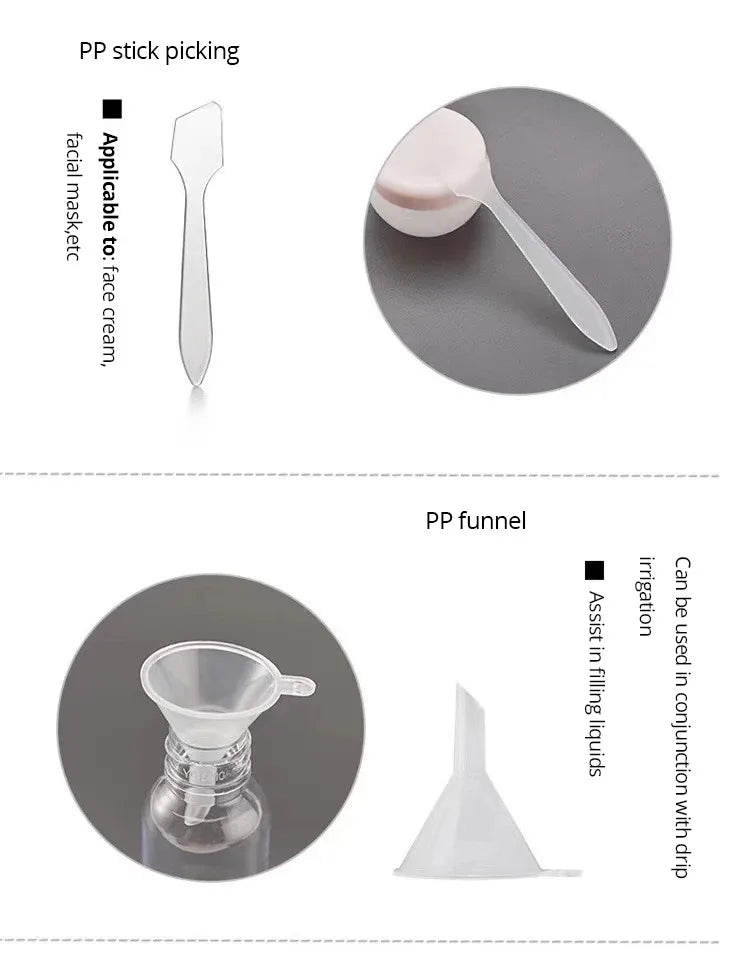 Set di 11 flaconi da viaggio con custodia