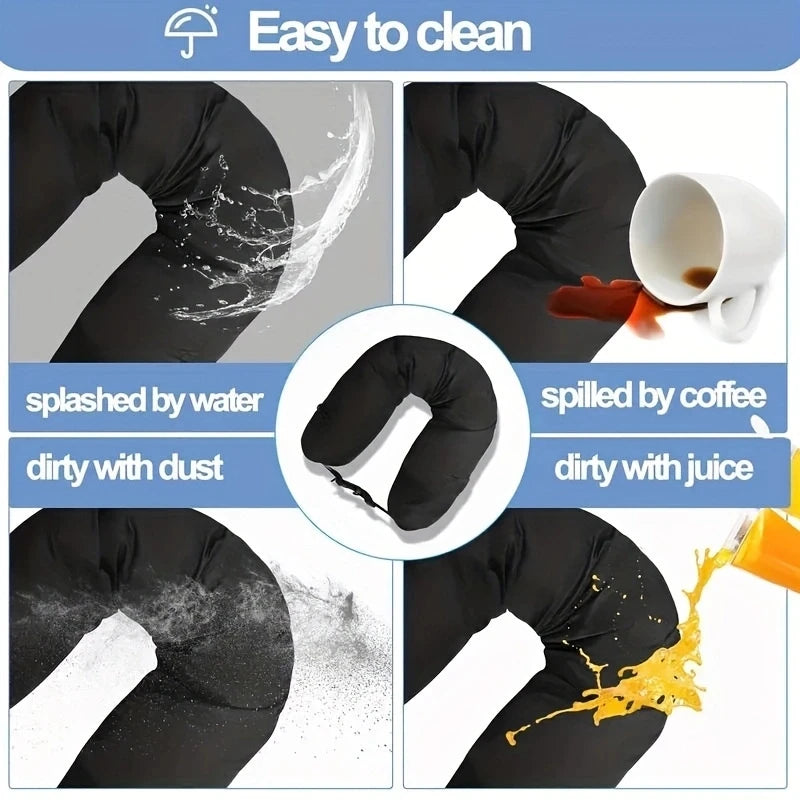 Cuscino da viaggio per il collo e per articoli da viaggio portatili.